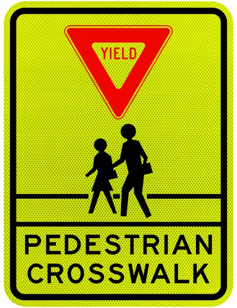 Yield Pedestrian Crosswalk Sign X5638 - by SafetySign.com