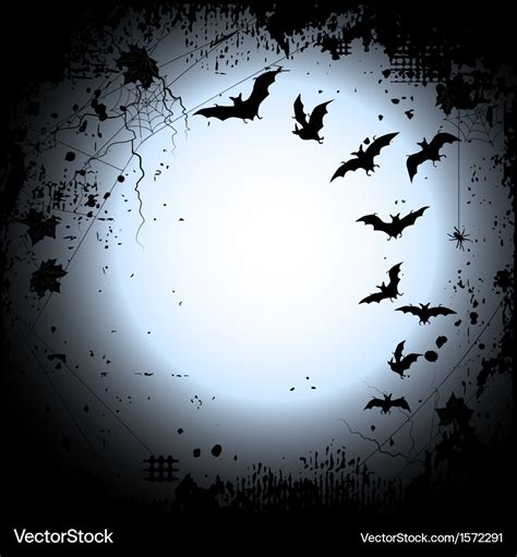 Halloween background with a full moon and bats Vector Image