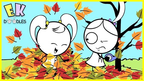 Emma & Kate Learn Seasons "Fall Leaves"- EK Doodles Educational Animation - YouTube