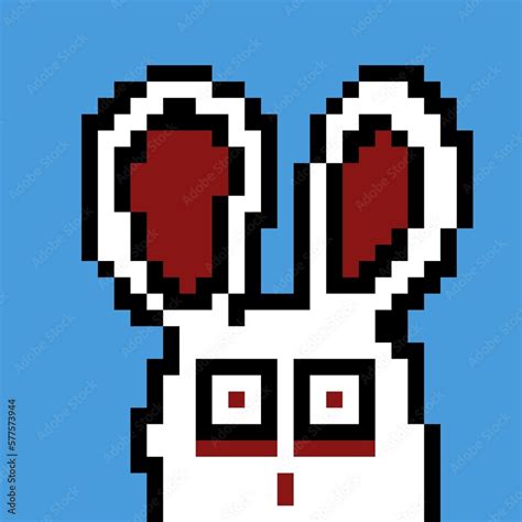 pixel art of cute rabbot cartoon Stock Illustration | Adobe Stock