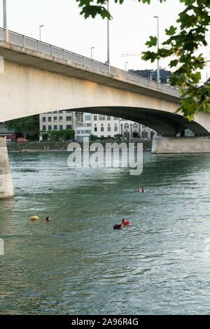 Swimming in the Rhine, Basel, Switzerland Stock Photo - Alamy