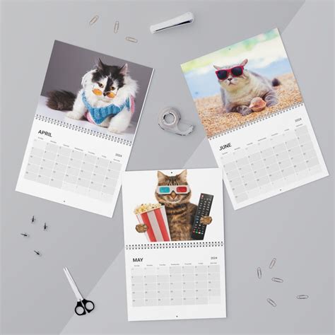 Funny Cat Wall Calendar for Cat Lover, Monthly Cat Calendar Gift for Cat Mom, Yearly Calendar ...