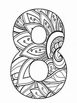 Number Eight Mandala sketch template