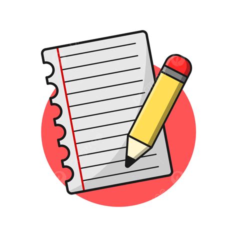 Note Paper With Pencil Illustration Cartoon Vector, Pencil, Note Paper ...