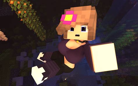 Jenny Mod Jenny Belle Render Fanart Falling Jenny in Lush Caves 1.18 - Minecraft Fan Art ...