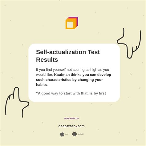 Self-actualization Test Results - Deepstash