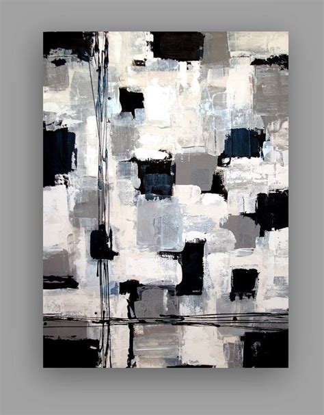 Original Painting, Black and White, Abstract, Acrylics on Canvas, Ora ...