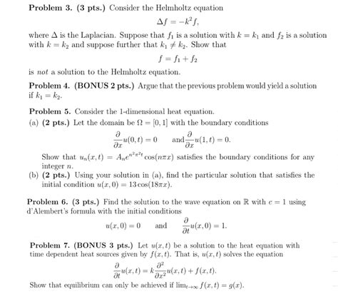 Problem 3. (3 pts.) Consider the Helmholtz equation | Chegg.com