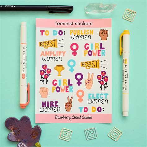 Feminist Sticker Sheet Girl Power Inspirational Women Gift | Etsy