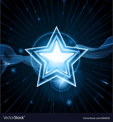 Glowing blue star Royalty Free Vector Image - VectorStock