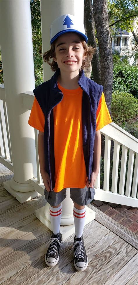 My son is proud of his Dipper of Gravity Falls costume. He grew out his ...