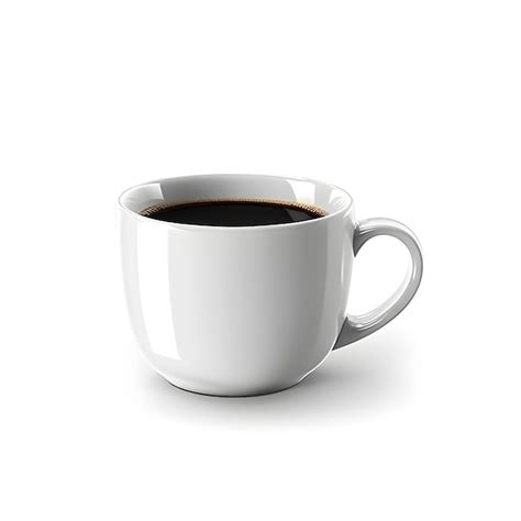 Premium Photo | A white cup of coffee with a white background