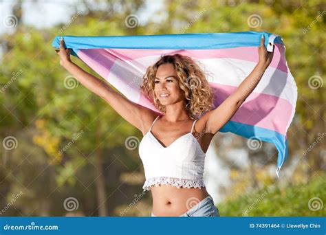 Transgender Female With Pride Flag Stock Photo | CartoonDealer.com #74212590