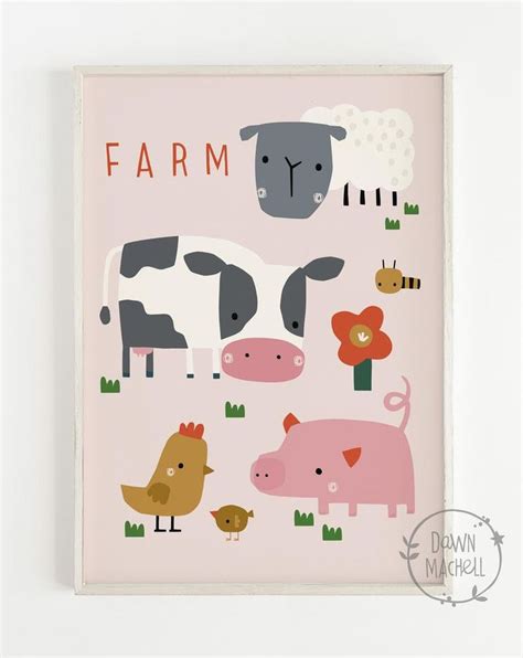 Farm animals wall art Nursery Print Children's wall art | Etsy ...