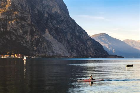 Lecco, Italy, 2010. Person Kayaking on Lake Como 7483184 Stock Photo at ...