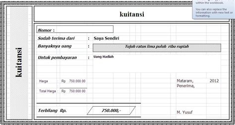 Format Kwitansi Kosong Excel | Ruang Ilmu