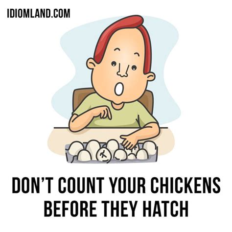 Hello! Our idiom of the day is “Don’t count your chickens before they ...