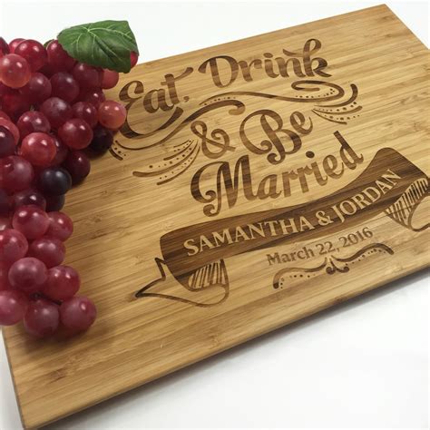 Cutting Board Personalized Wedding Gift Board Eat Drink and Be