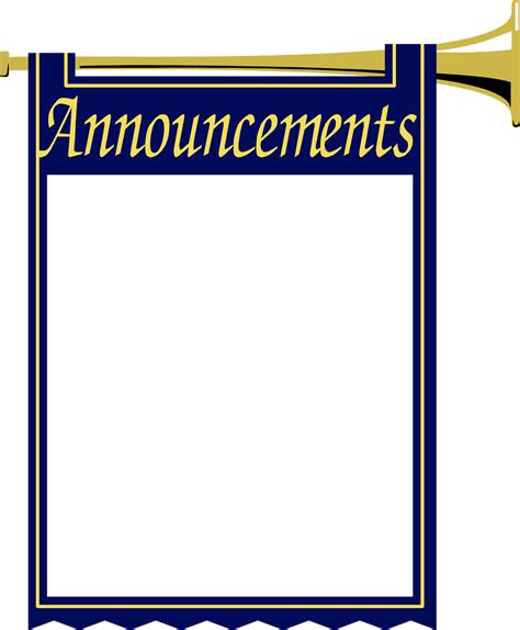 Announcements, banner on Medieval Trumpet free image download