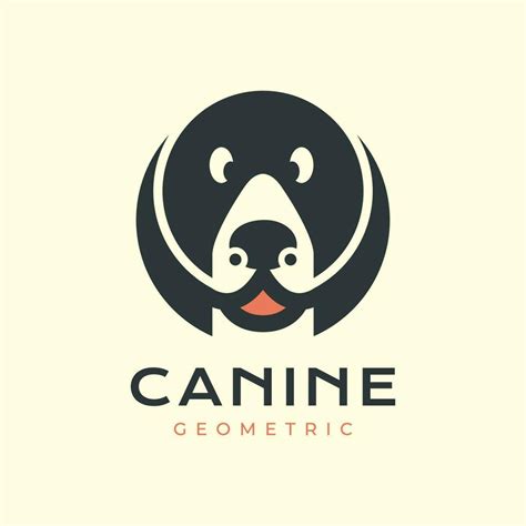 dog canine pets head circle geometric modern colorful simple logo icon ...