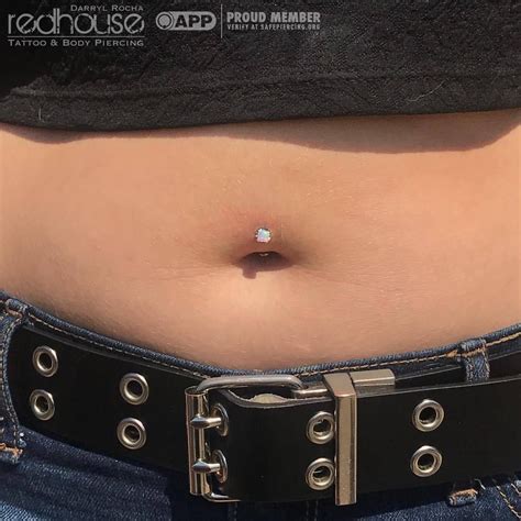 Did another floating style navel for Brittany using jewelry from Anatometal. This style is m ...