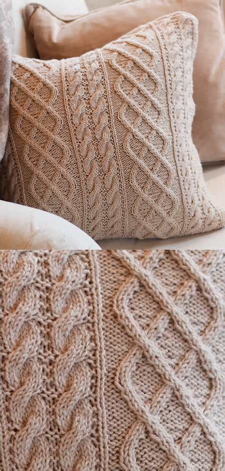 Free Cable Knit Pillow Patterns - Knitting Bee | Knitted cushion covers, Cable knitting patterns ...