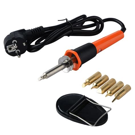 30W Wood Burning Electronic Iron Pen Set Kit with 5 Assorted ...