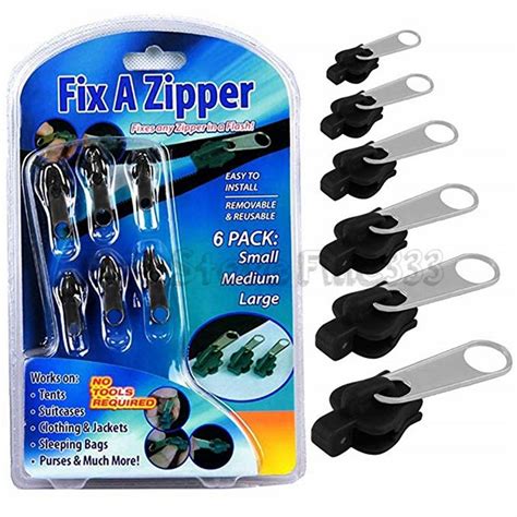 Fix A Zipper 6 Pack Universal Zipper Repair Kit As Seen On Fixes Any Zipper In A Flash Color Box ...