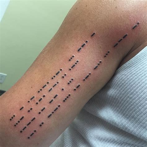 Morse code for his grandfather #morsecode #morsecodetattoo #dotdotdash ...