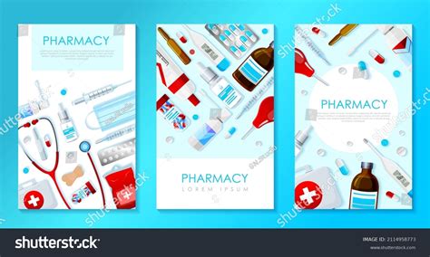 Set Template Poster Pharmacy Pharmacy Business Stock Vector (Royalty ...