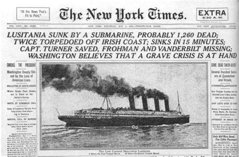 Sinking of the Lusitania at NYT title, May 8th, 1915 - PICRYL - Public ...