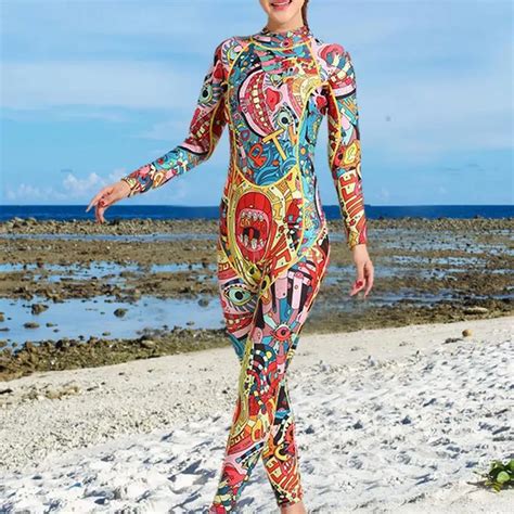 3mm Diving Suit Female Warm Surf Clothing Long sleeved One piece Sunscreen Ethnic Style ...