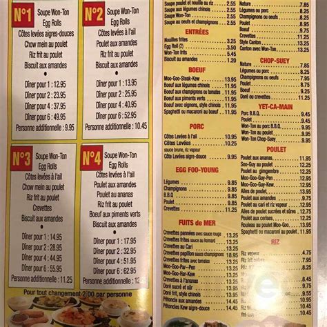 Jimmy Restaurant menu in Montréal, Quebec, Canada