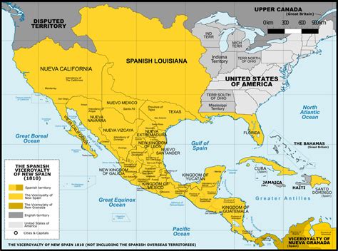 Map of New Spain in 1810 : europe