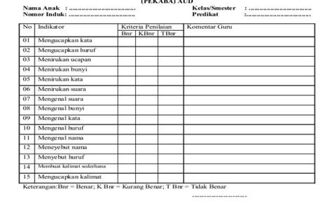 Contoh Form Checklist Kebersihan - Baru Pintar