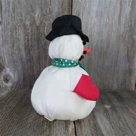 Vintage Snowman Plush Hallmark Nylon Stuffed Animal Christmas - Etsy