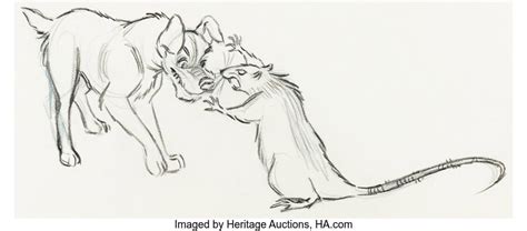 Lady and the Tramp Tramp with Rat Animation Drawing Walt Disney, 1955 by Walt Disney Studios on ...