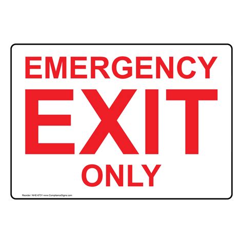 Emergency Exit Only Sign Printable