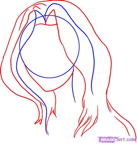 girl hair drawing outline - Clip Art Library