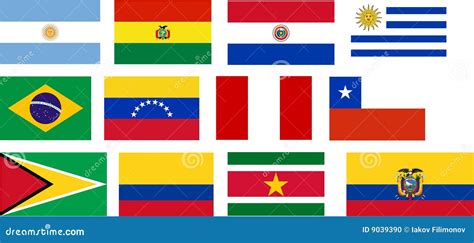 South America Countries Flags