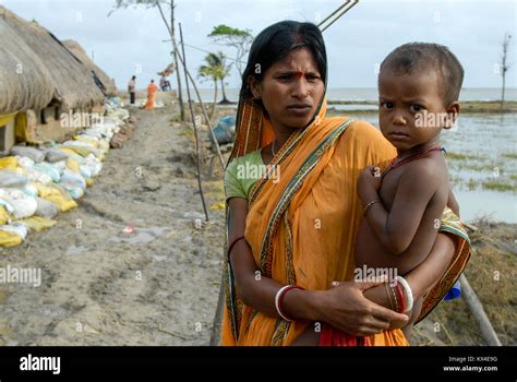 INDIA, West Bengal, Ganges river delta Sundarbans , Sagar Island ...