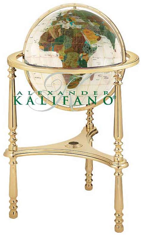 AMBASSADOR - Large Gemstone World Globes - Floor Stand (Free Shipping)