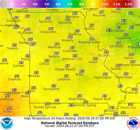 NOAA Graphical Forecast for Missouri