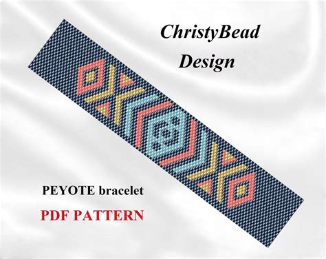 Peyote Bracelet Pattern, Bead Pattern, Beading, Native, Jewelry Pattern, Peyote Bracelet, Tribal ...