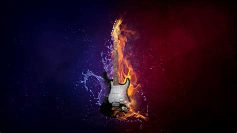 Electro guitar fire water - Free Stock Illustrations | Creazilla