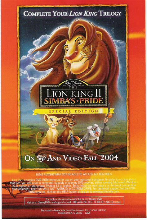 Lion King Ii Special Edition Dvd Cover Art Now Available Animated Views | My XXX Hot Girl