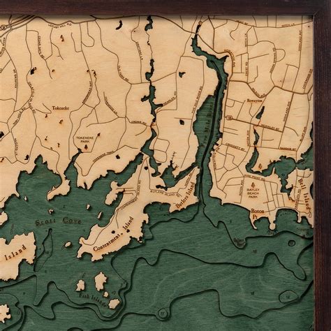 Darien Wooden Map Art | Topographic 3D Chart