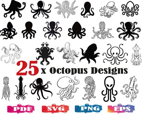 Book Silhouette, Octopus Design, Book Logo, Svg, Sea Monsters, Tentacle, Nursery Prints, Doodle ...