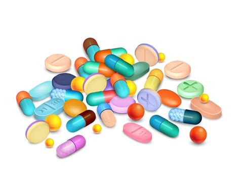 Pills Medical Realistic Composition 461355 Vector Art at Vecteezy