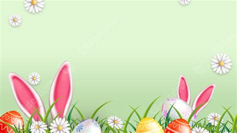 Green Cute Easter Eggs Easter Festival Grass Powerpoint Background For ...